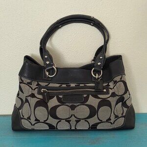 COACH Penelope Signature Navy & Gray Shoulder Bag 14422